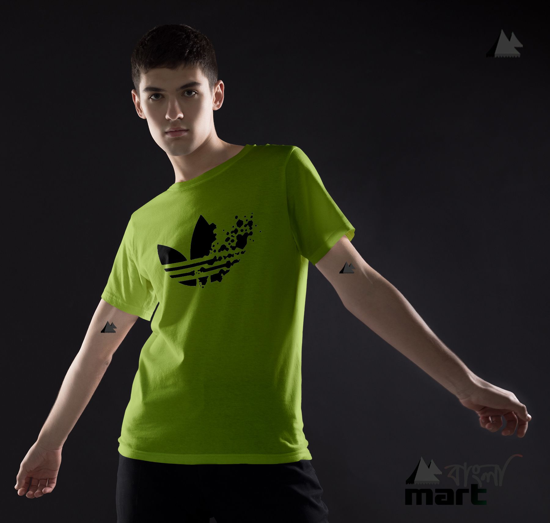 Fashionable broken adidaas Design half sleeve menz tshirt
