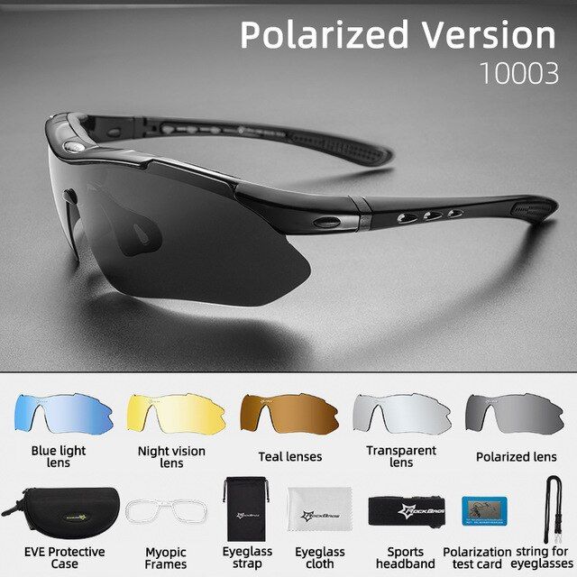 ROCKBROS Cycling Glasses Polarized Sport Bike UV400 Bike Glasses Goggles Men Women Bicycle Googles Mtb Running Sunglasses