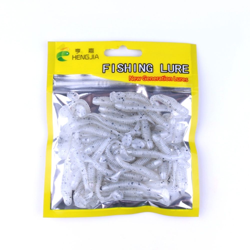 50PCS Soft Lure T-Tail Fish Soft Bait Soft Baits Artificial Blackfish Striped Bass Fishing Gear Tackles Spinning Tools