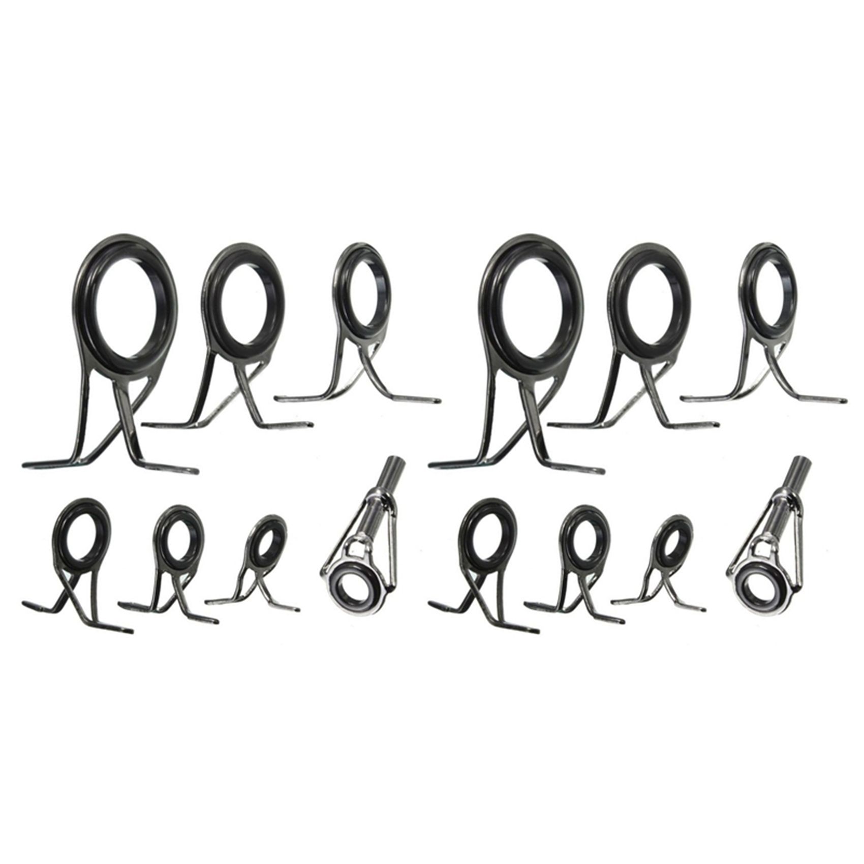 14Pcs/Set Fishing Rod Guides Tip Fish 5-18Mm Dia Pole Repair Kit Line Rings Eyes Set
