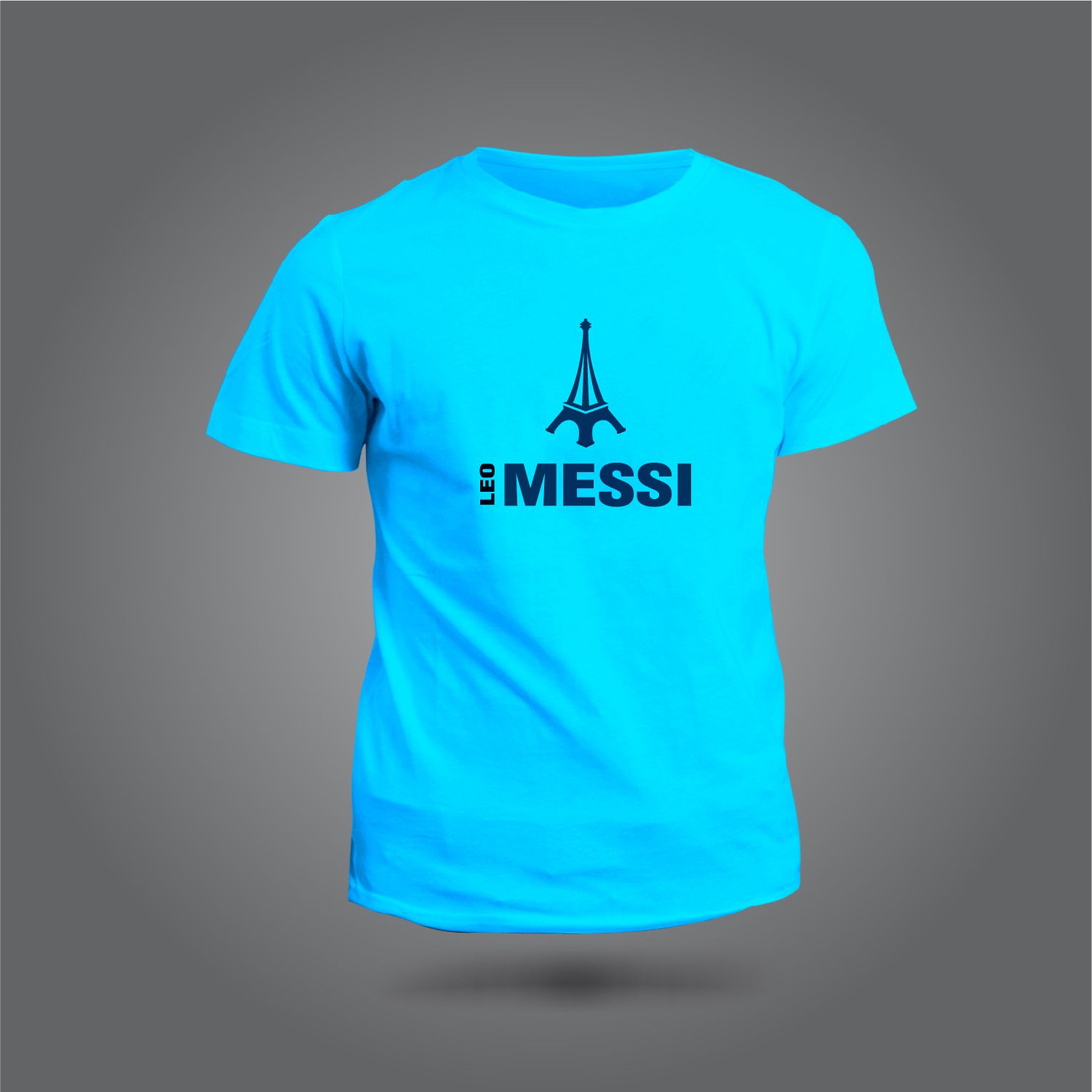 Lio Messi and Eiffel tower logo Printed T-shirt