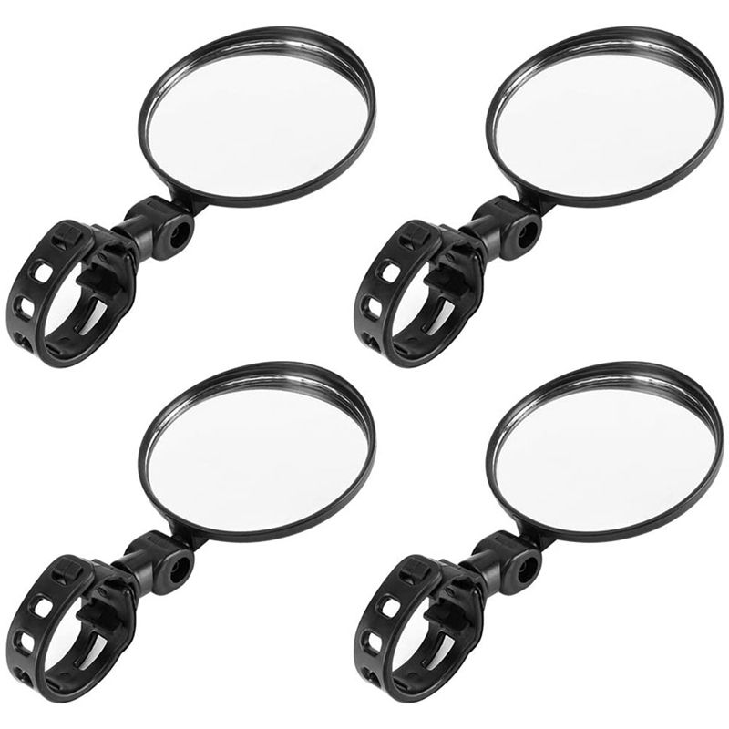 4Pcs Bike Mirrors,Adjustable 360 Rotatable Handlebar Glass Rearview Bicycle Mirrors for Road Mountain Bike