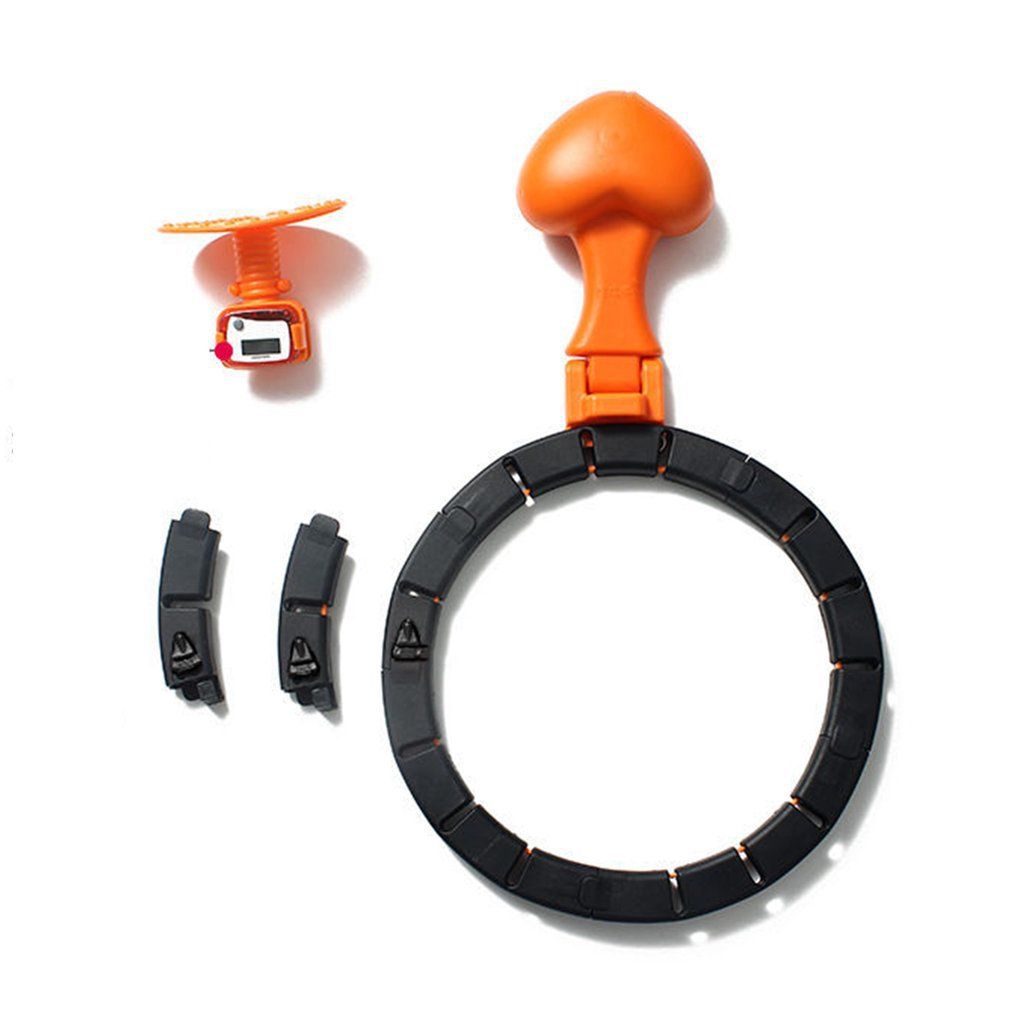 Bodybuilding Home Equipment Hoop Gymnastics Child Portable Sports Hoops Yoga Waist Exercise  Detachable Hoop Muscle Trainer Black And Orange