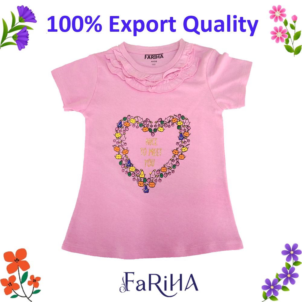 T-shirt Half Sleeve for Girls Baby 100% Cotton T Shirt 0-6 Years
