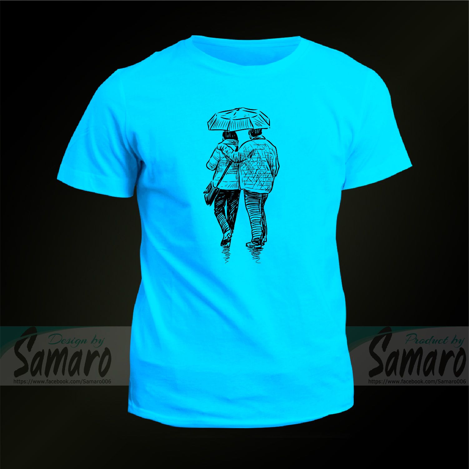Couple Under Umbrella Short Sleeve Jersey