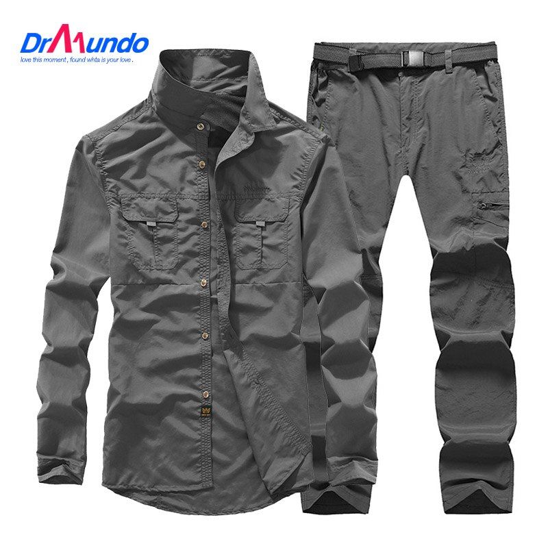 Summer Waterproof Hiking Jacket suits Men Windbreaker Quick Drying Fishing Jacket Suits Mountaineer  Shirt Pants
