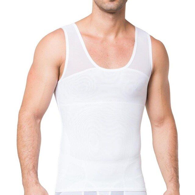 CXZD Men Compression Seamless Slimming Vest Abdomen Slim Tank Top Control Tummy Hide Boobs
