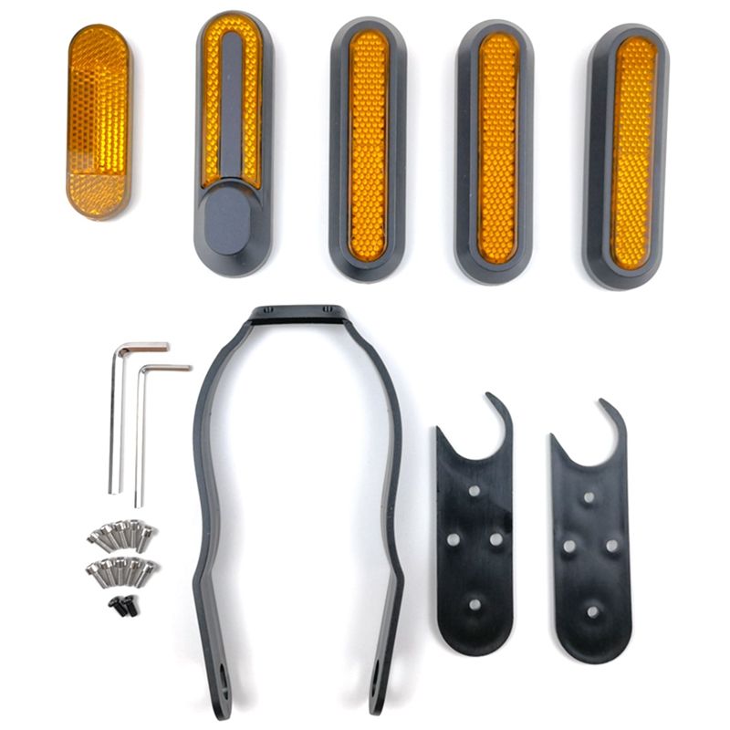 For Xiaomi PRO2 Scooter Motor Protection Cover Front and Rear Wheel Decoration Cover Reflective Strip Front Reflector