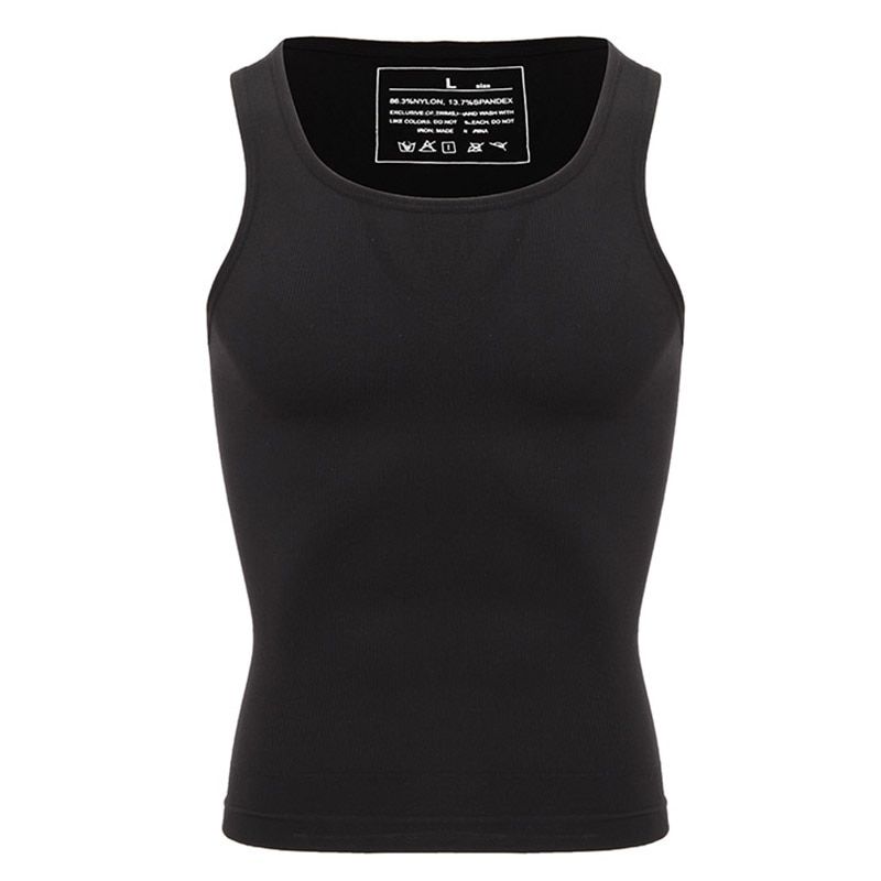 Mens Compression Shirt Slimming Body Shaper Waist Trainer Vest Workout Tank Tops Abs Abdomen Undershirts Shapewear Shirts