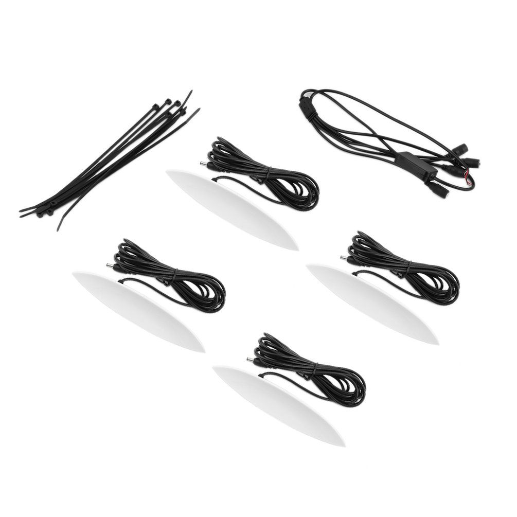 Car Wheel Eyebrow Shape Lamp LED 4Pcs Wheel Light Decorative Light White Shell