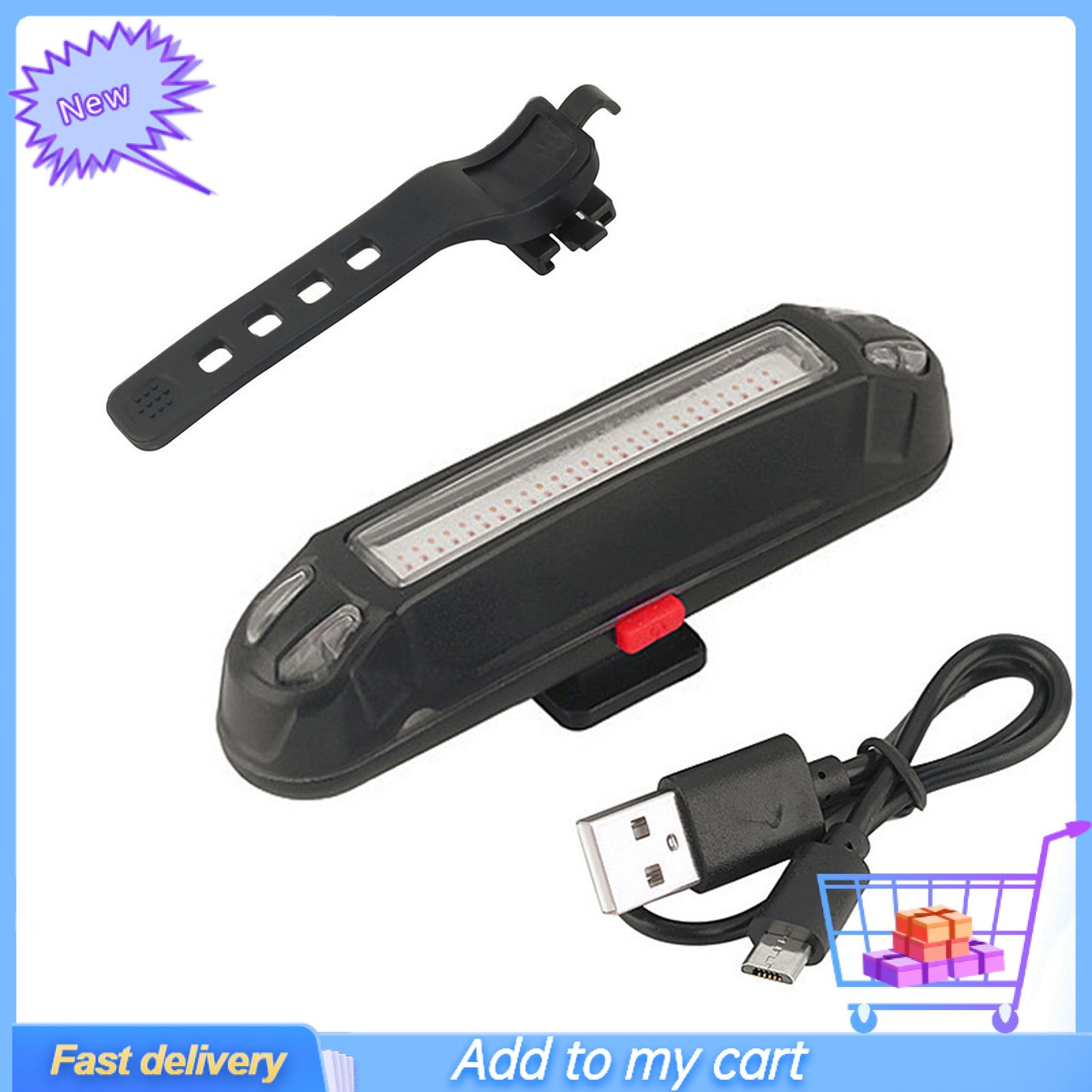 SuperRide Bicycle Rear Light Rechargable Clips Tightly 6 Hours Runtime High Performance Safely Rear Bike Taillight for Mountain Bike