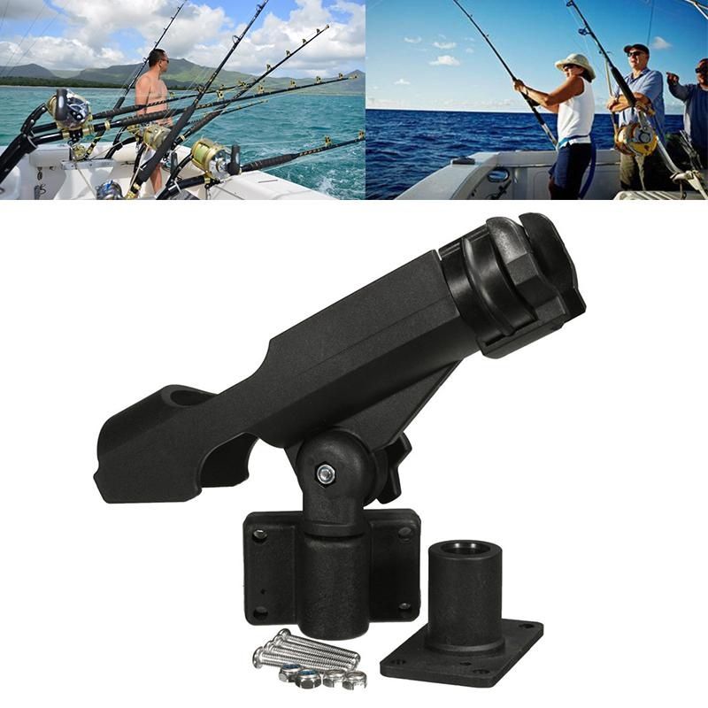 1 Pcs Fishing Rod Holder Boat Kayak Rotatable Swivel Side Rail Mount Kits Tackle