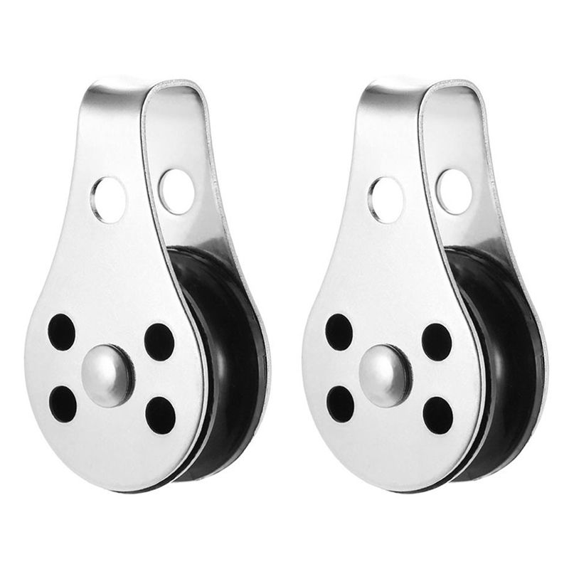 Stainless Steel 316 Pulley Blocks Rope Runner Kayak Boat Accessories Canoe Anchor Trolley Kit for 2mm to 8mm Rope