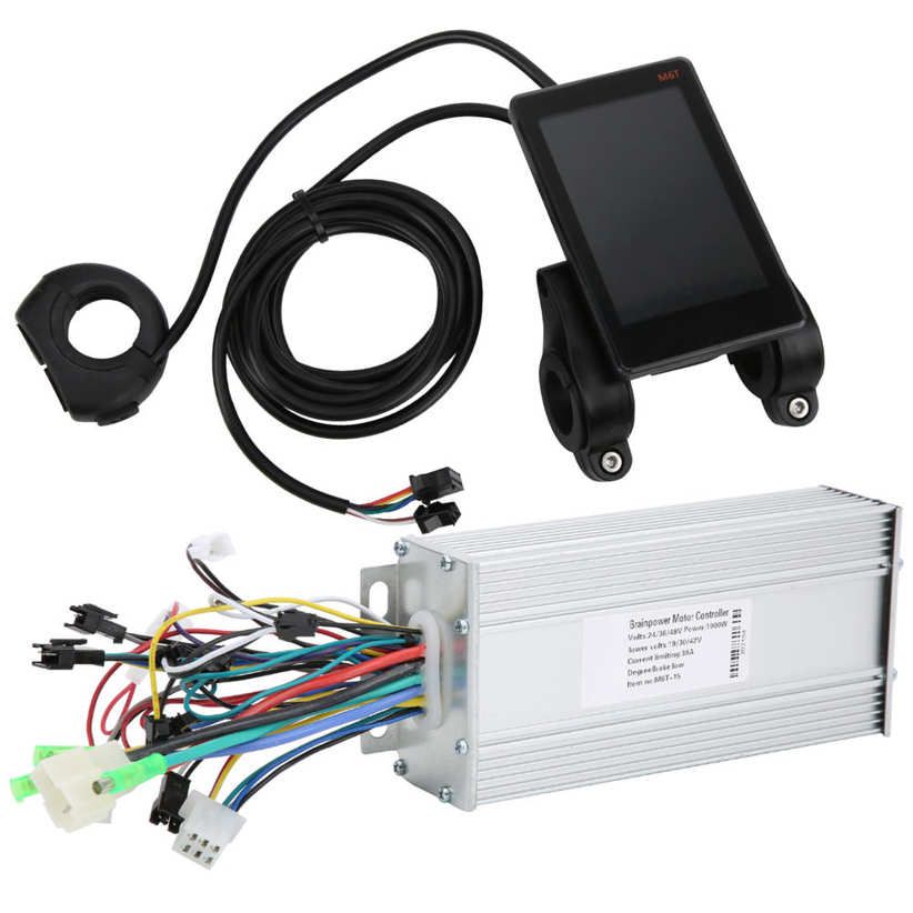 Electrical Bike Motor Control Box 36V/48V 1000W M6T Brushless Controller LCD Display for Bicycle