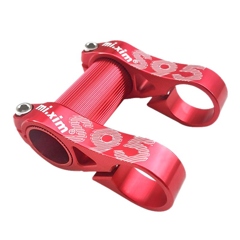 Mi.Xim Folding Bike Stem Adjustable Double Stem Riser 25.4mm Bicycle Handlebar Stem Handlebar Stem Extender Red