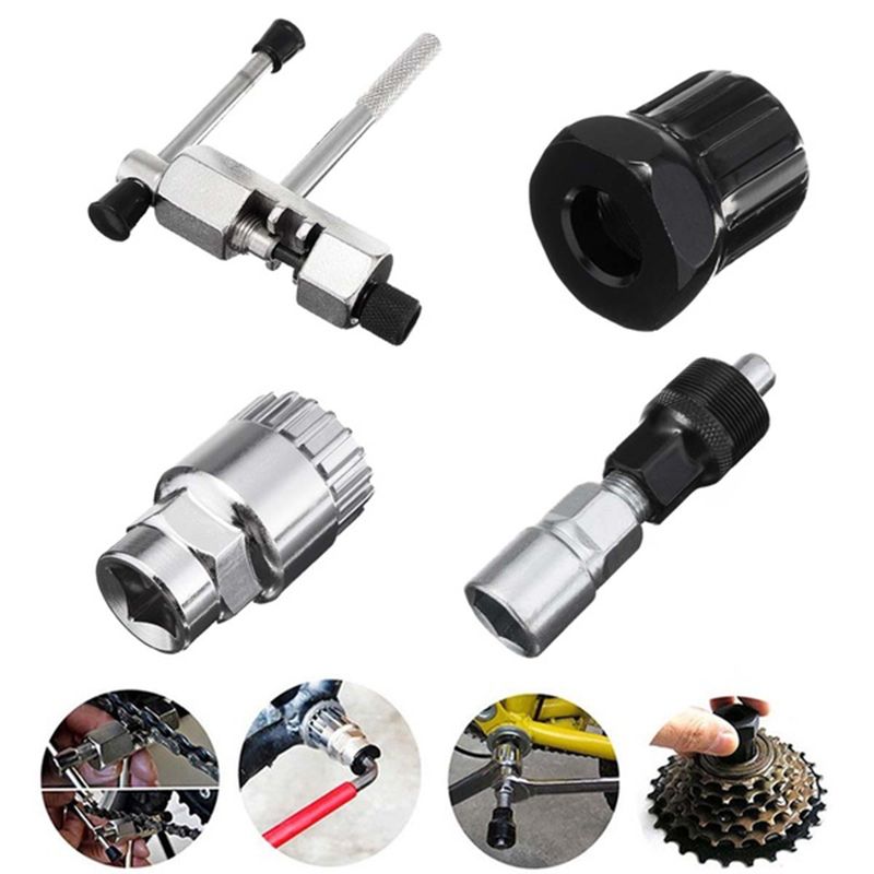 4pcs Mountain Bike Bicycle Crank Chain Axis Extractor Removal Repair Tools Kits