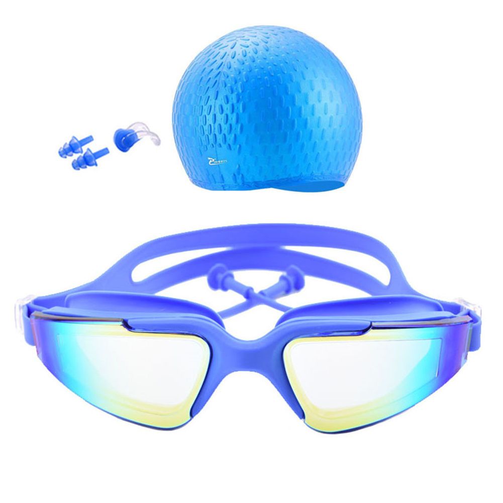 Colorful Swimming Cap Diving Goggles Silicone Ear Plug Set Professional Swimming Accessories