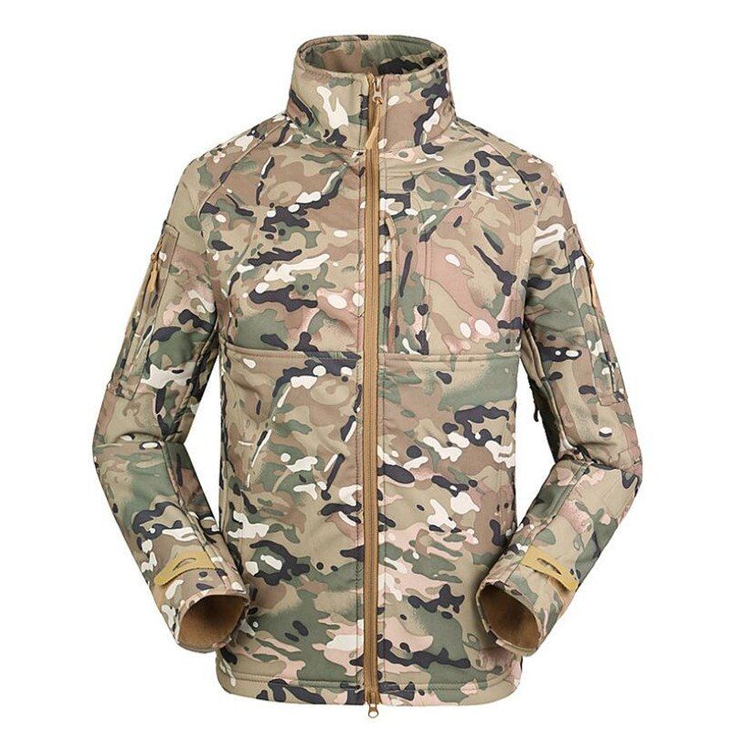 Softshell Waterproof Tactical Jacket Outdoor Hiking Climbing Sports Clothes Fleece Warm Windproof Men Military Windbreaker Coats