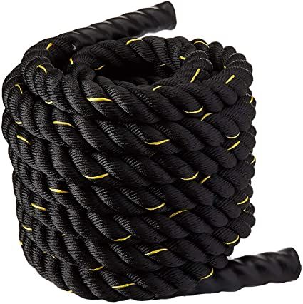 Battle Rope - 1.5" Width Poly Dacron 9 meter Length Exercise Core Strength Training Fitness Undulation Rope for Gym Muscle Toning Metabolic Workout Fitness Exercise