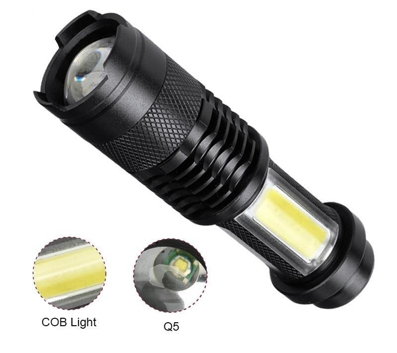Telescopic zoom small flashlight