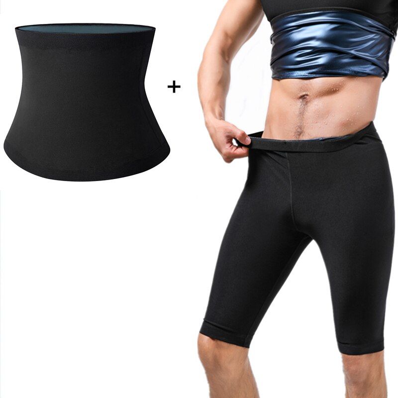 Men Body Shaper Sauna Suits Slimming Pants For Weight Loss Hot Thermal Sweat Vest Tummy Slimmer Waist Trainer Workout Shapewear