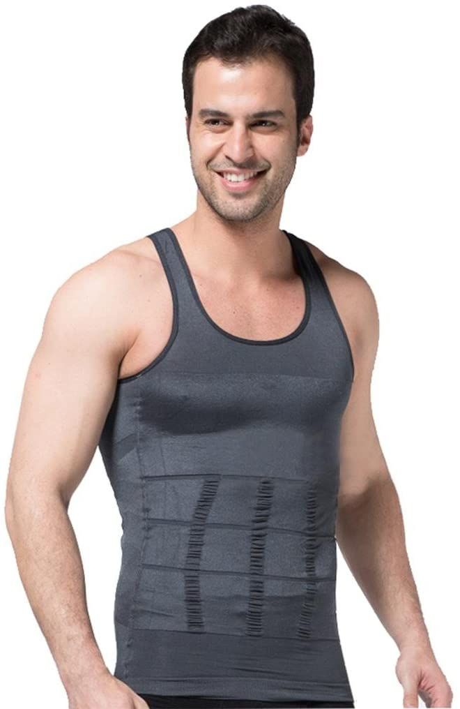 Men's Body Shaper Slimming Shirt Elastic Sculpting Vest Corset Top  Mens Bodysuit Waist Trimmer