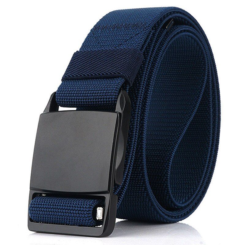 HSSEE  Men's Tactical Belt Matt Black Metal Quick Release Buckle Elastic Belt  Magnetic Buckle Military Belt Accessories
