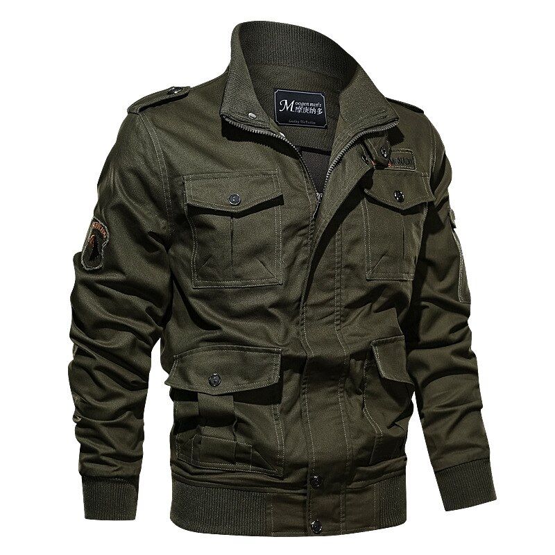 Men's Denim Jacket Big Size 6XL Military Tactical Jeans Jacket Solid Casual Airr Force Pilot Coat Casaco Masculino Hiking Campin