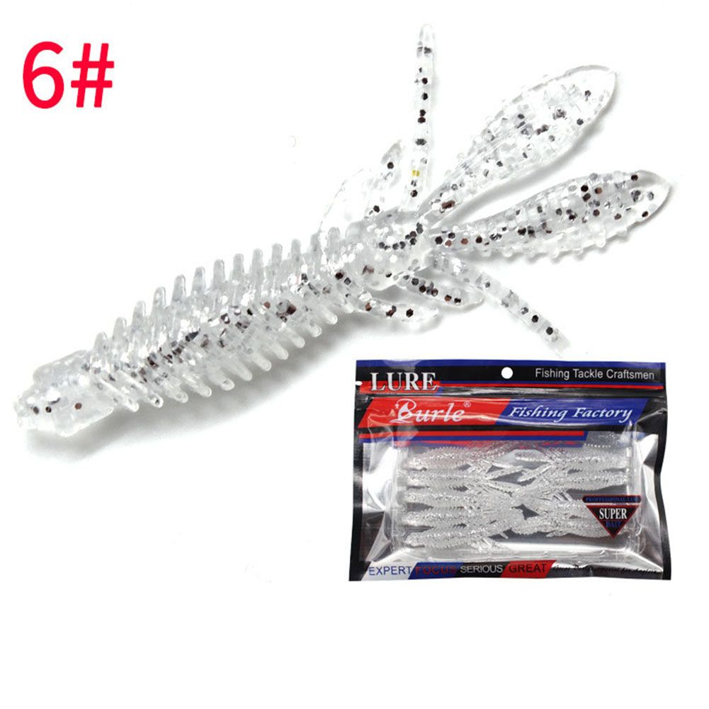 10pcs Fishing Lures 1.8g 6.5cm Salty Fishy Fishing Lure Shrimp ype Soft Worm Bionic Bait For Sea Fishing