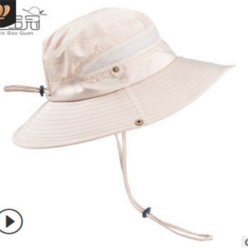 Summer For Men Bucket Hats With Strap UV Protection UPF 50 Bucket Hat Male Hiking Beach Camping Fishing Caps