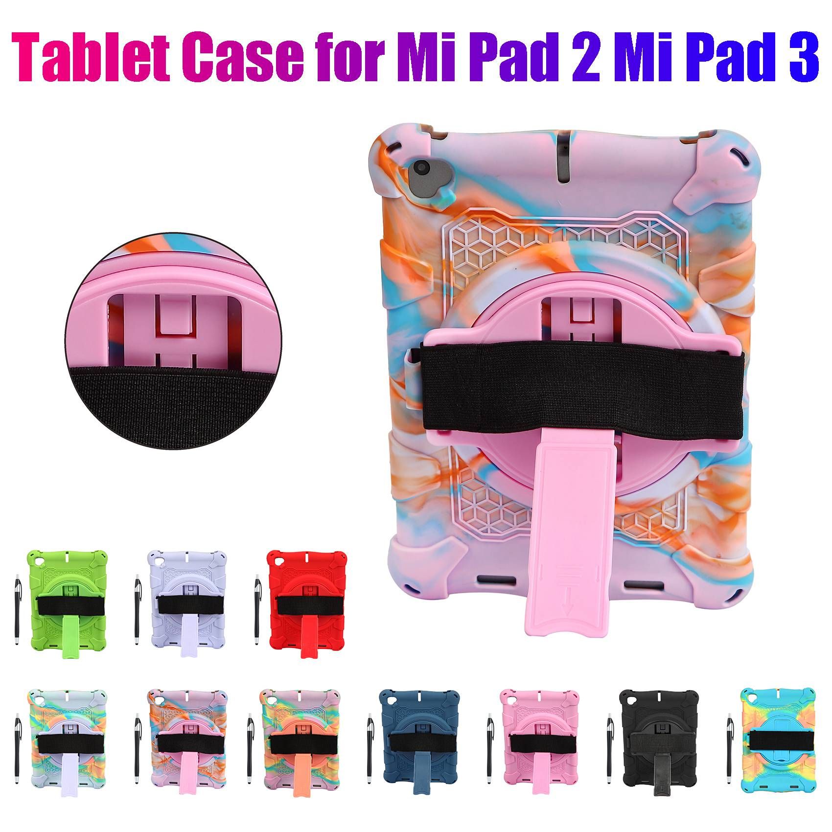 Tablet Case for Xiaomi Mi Pad 2 MiPad 3 7.9 Inch Tablet Silicone Case Tablet Stand with Pen for MiPad(A)