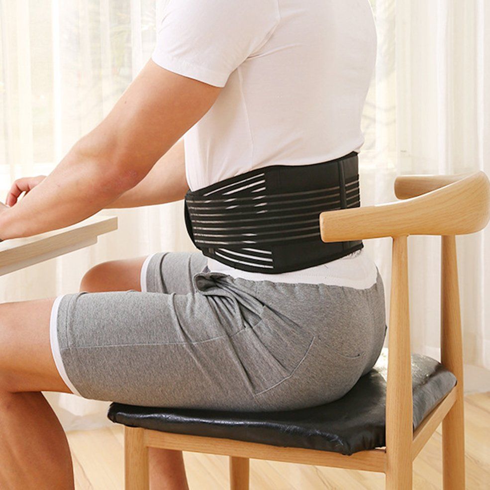 Dual Use Removable Magnetic Therapy Heating Waistband For Fitness Sports-Black XL