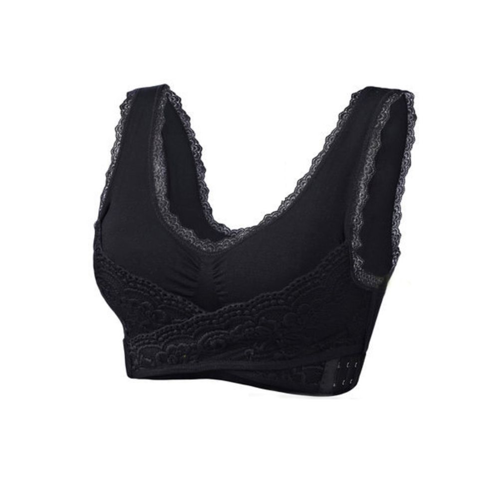 Solid Color Le Front Cross Push-Up Padded Breathable Gym Yoga Women Sports Bra