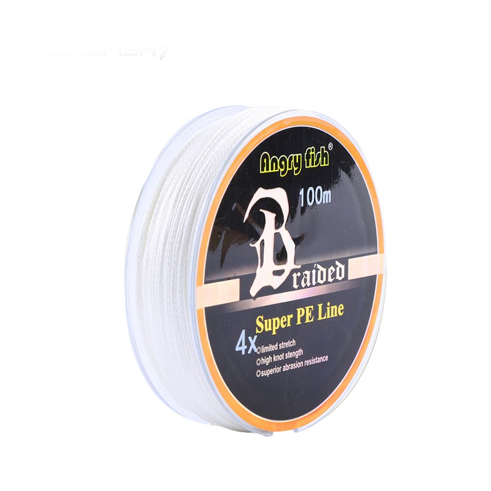 ANGRYFISH Diominate PE Line 4 Strands Braided 100m/109yds Super Strong  10LB-80LB White