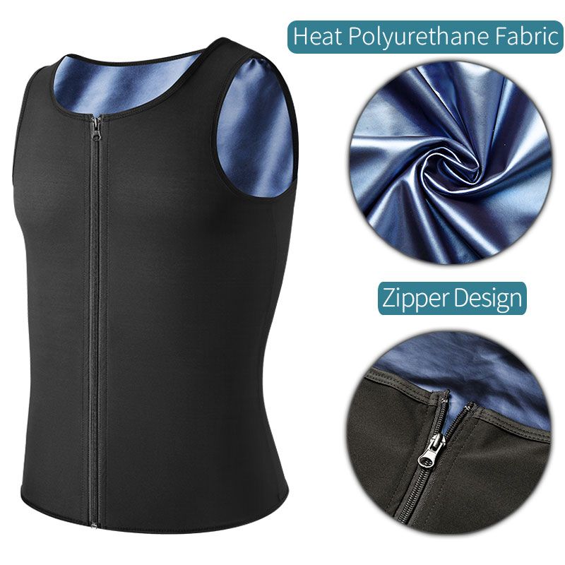 Men Body Shaper Sauna Vest Waist Trainer Slimming Belt Sweat Shirt Polymer Corset Top Abdomen Reducing Shapewear Fitness Top