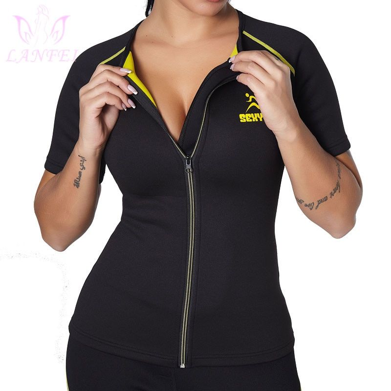 Waist Trainer Sweat Shirt for Weight Loss Body Shapers Top Women Slimming Sauna Belly Tummy Control Timmer Vest Shapewear