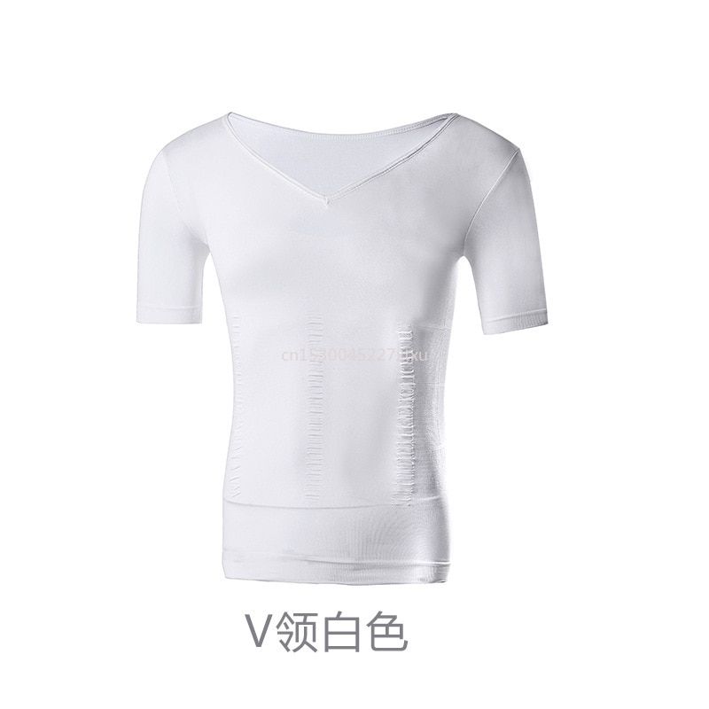 Men's Shaper Cooling T-Shirt Compression Shapewear Body Shaper Chest Binder Shirt Slimming Waist Tummy Trimmer  Shapers Body Top