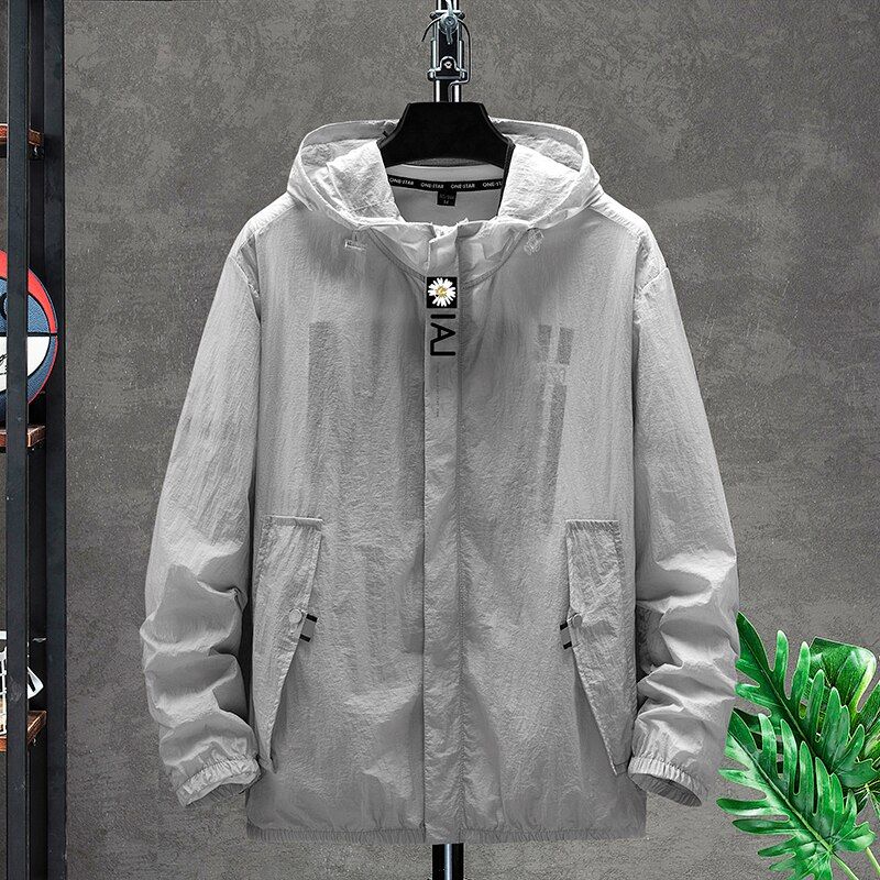 Fishing Sunscreen Jacket Men Summer Ultra-thin Breathable Anti-UV Outwear Flower Pattern Fashion Outdoor Windproof Climbing Tops