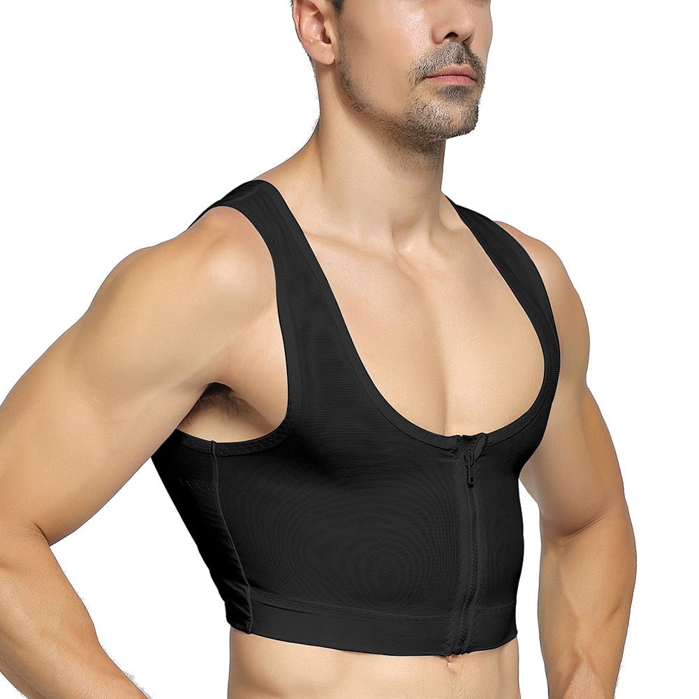 Men Gynecomastia Shaper Slimming Chest Control Boobs Shapewear Firm Undergarments Stomach Girdles Hook Control