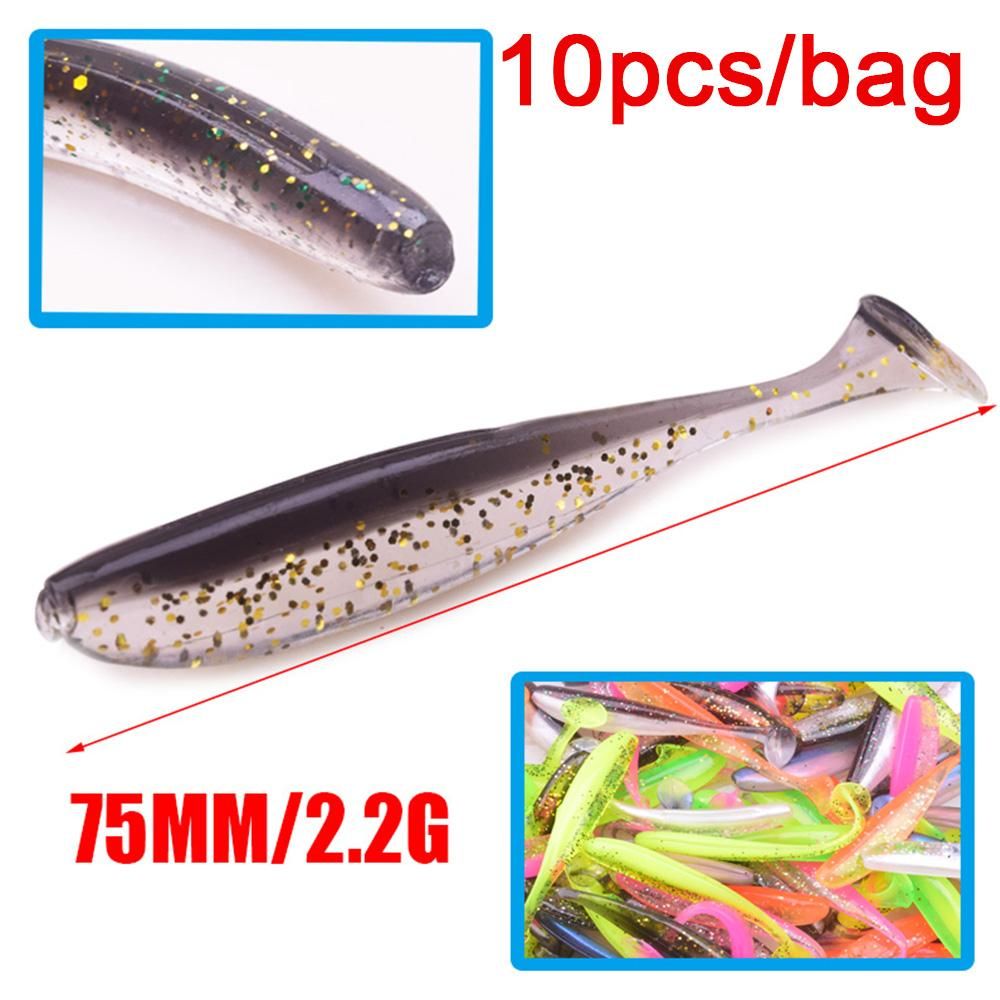 10Pcs/lot Durable Hot Double Color Swim Capuchin Maggot Soft Plastic Lure Fishing Worm Bait Single T Tail