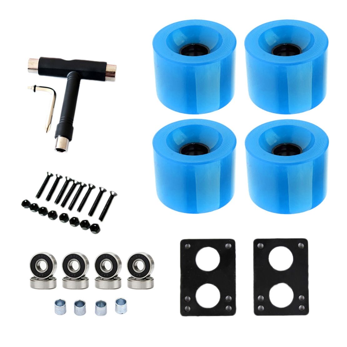 82A Skateboard Wheels Replacement with Bearings Longboard PU Wheels Cruiser Wheels Street Upgrade Replacement