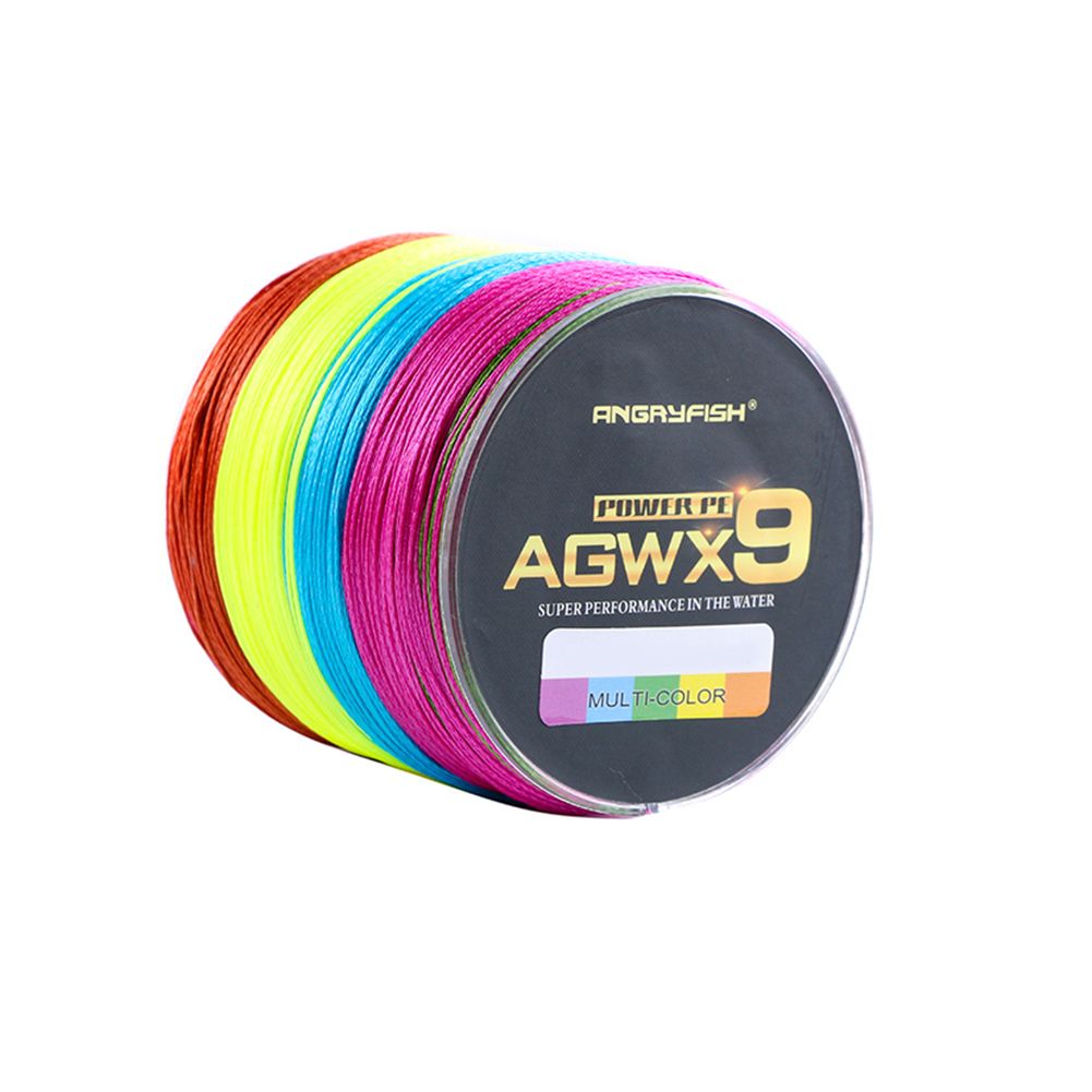 ANGRYFISH Diominate Multicolor X9 PE Line 9 Strands Weaves Braided 500m/547yds Super Strong Fishing Line 15LB-100LB