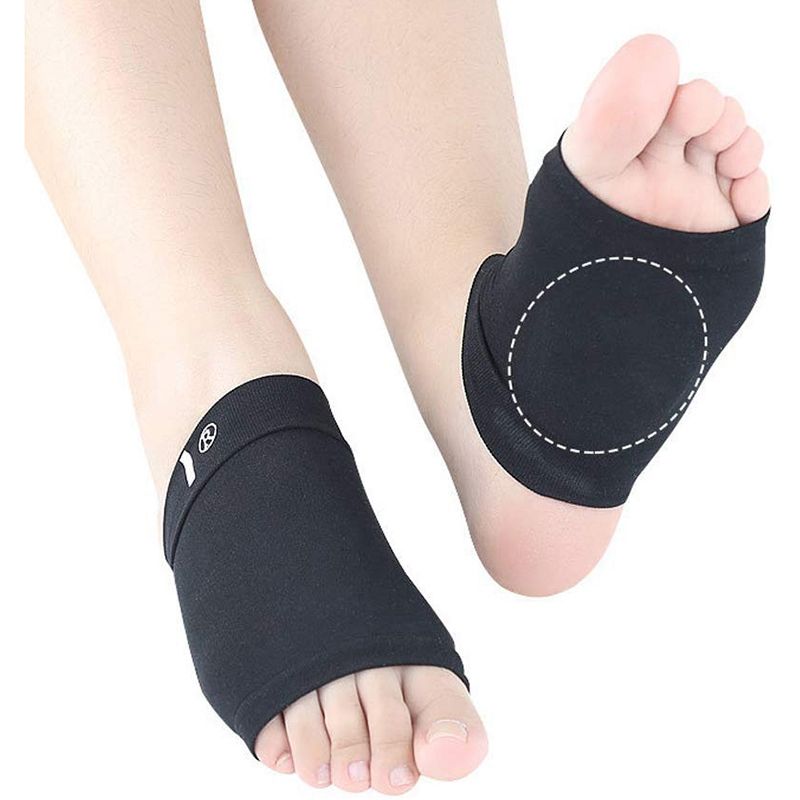 Compression Arch Support with Comfort Gel Pad,Arch Brace for Flat Feet Cushions for Women & Men, Plantar Fasciitis Sleeves Shoe Insert Insole, Helps Foot Pain Relief Black