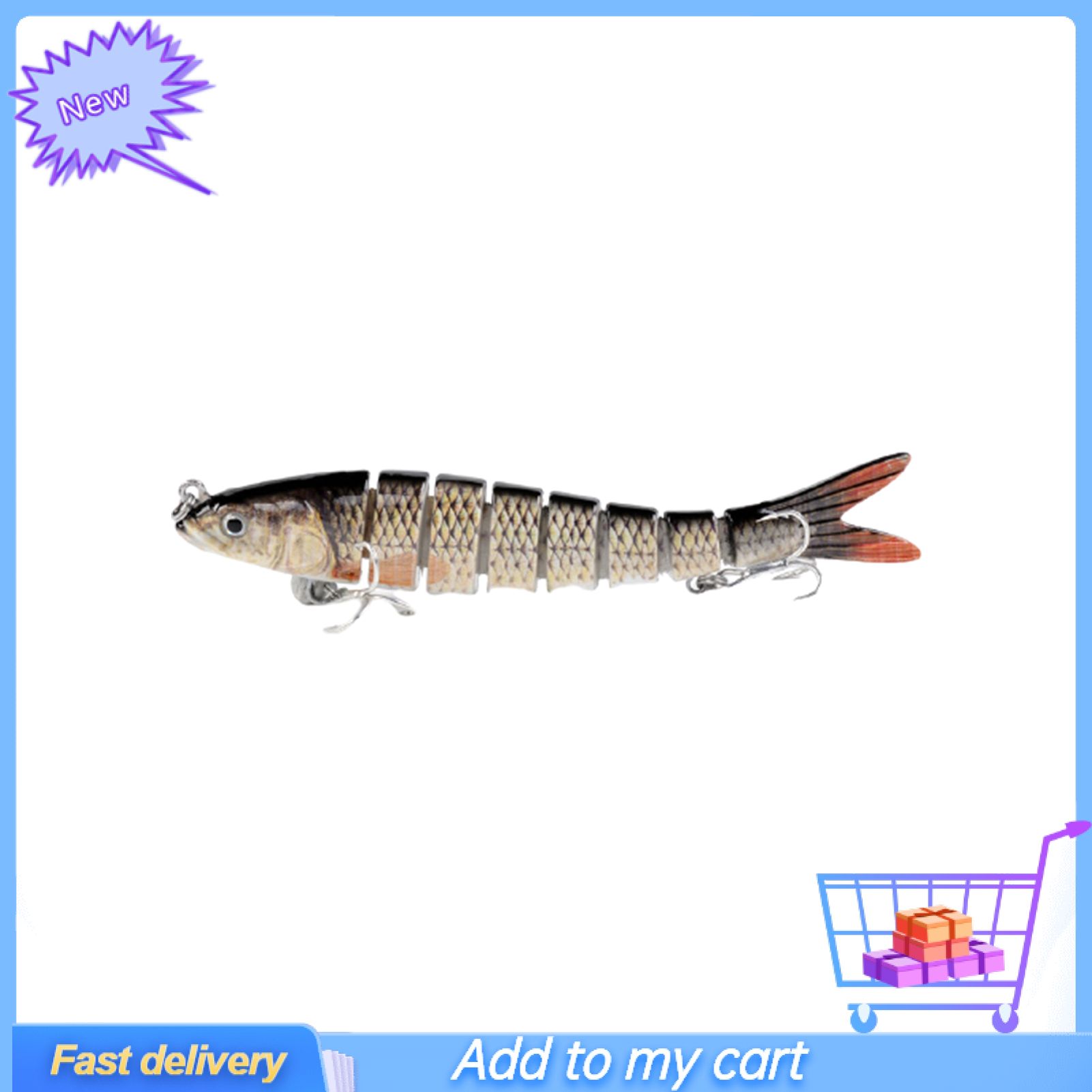 14cm 27g Pointed Tail Artificial Multi Jointed 8 Segments Fishing Lure with Hook