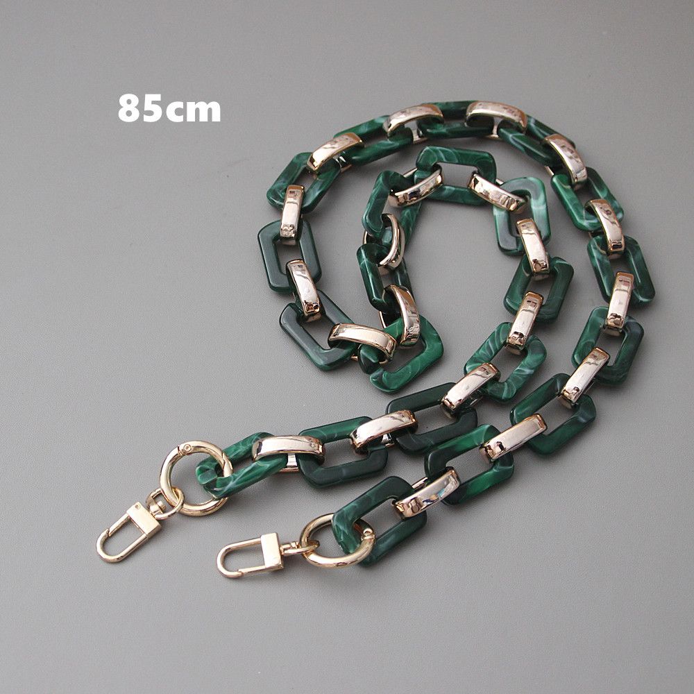Fashion Woman Handbag Acssory Chain Detachable Replament Beige White Ink Green Strap New WomenClutch Resin Chains