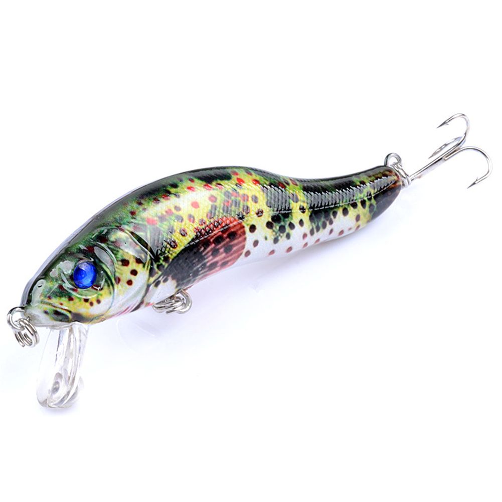 Yfashion 9cm/12.9g 5  Fishing Bait Fishing  nnow Set Painting Coat Artificial Hard Bait