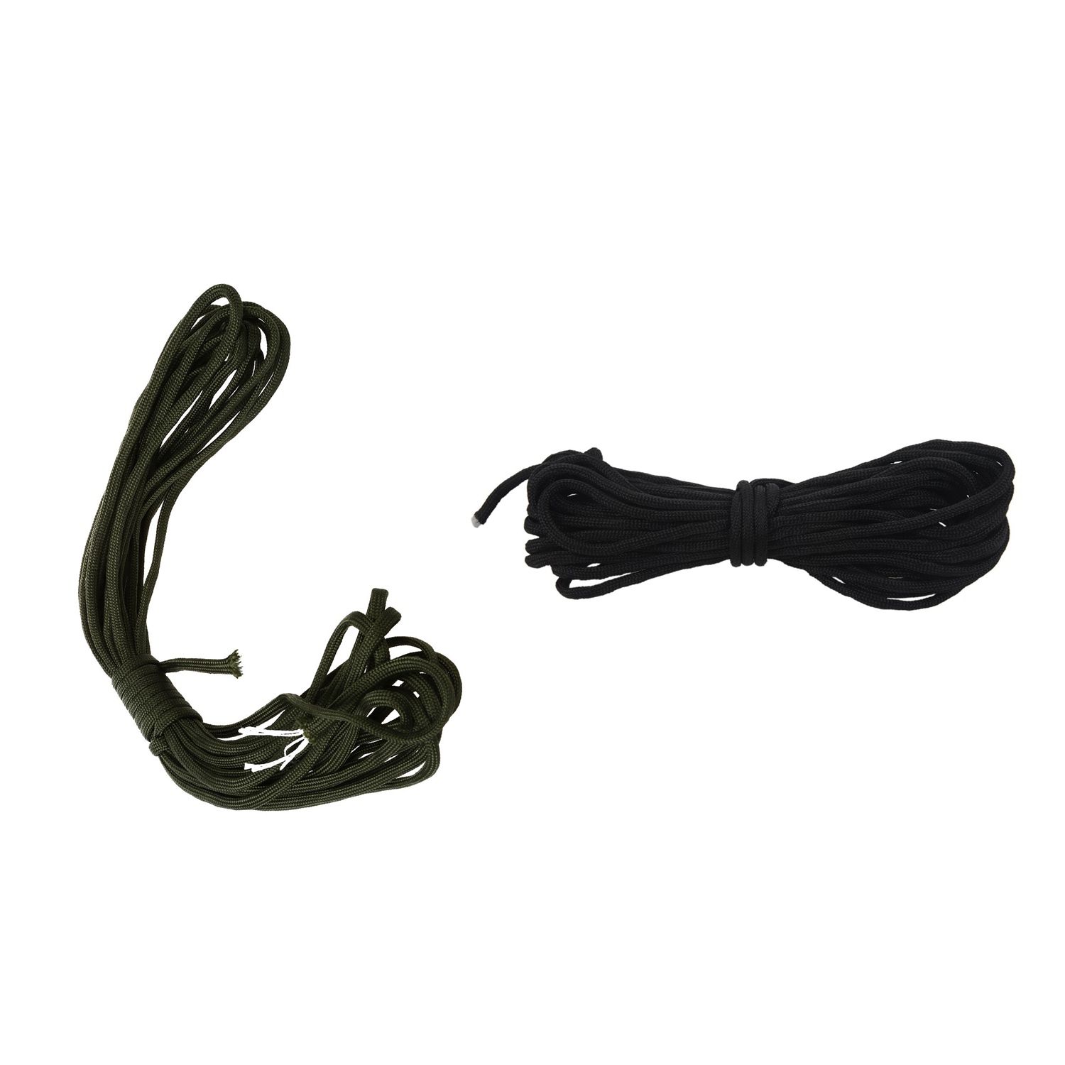 2Pcs Para Cord 550 Parachute Rope 7 Core Strand for Climbing Camping Buckle Rope 25Ft - Dark Green & Black