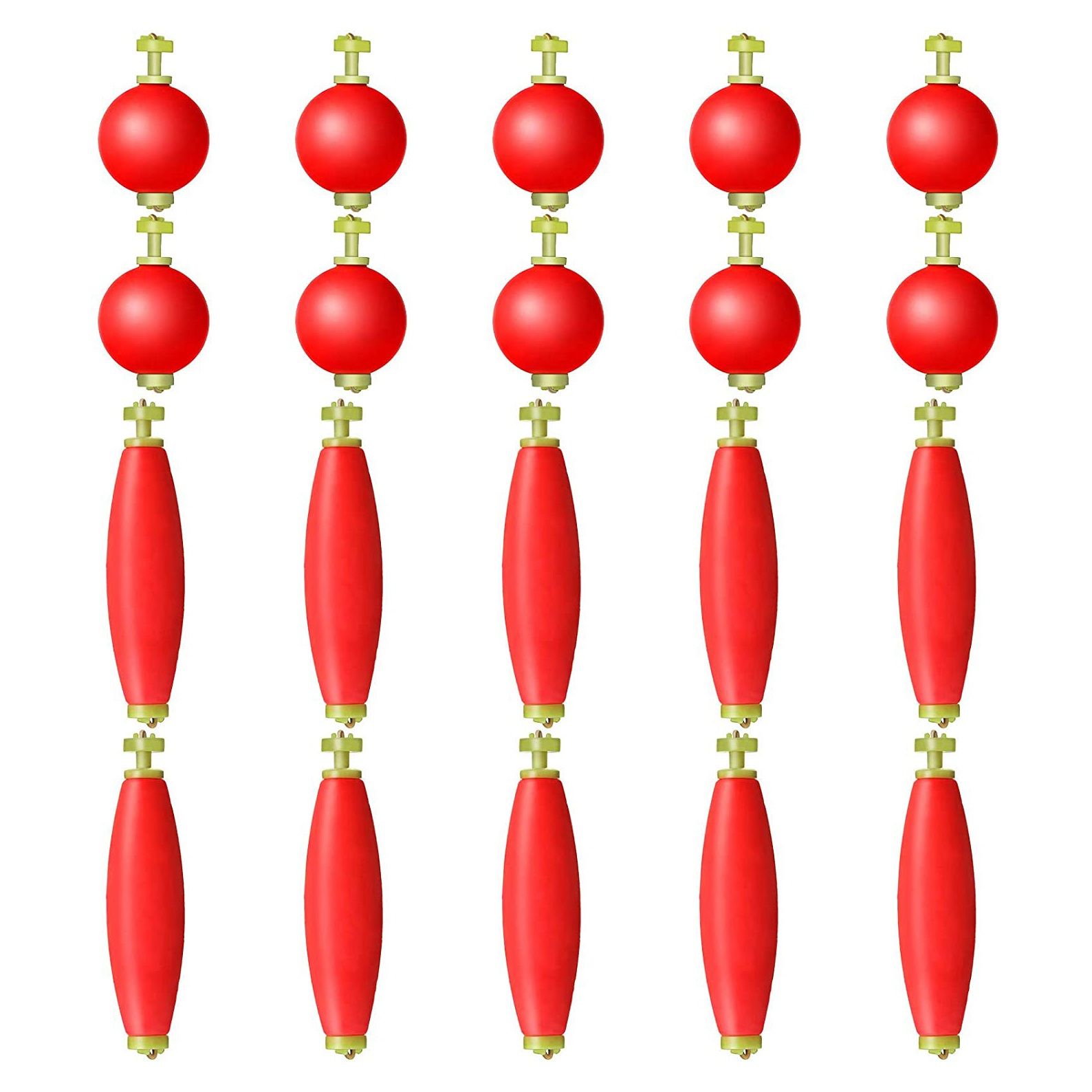 20 Pieces Fishing Bobbers Unweighted Bobbers Snap Float Snap on Floats for Fishing Tackle Accessories Fishing Supplies