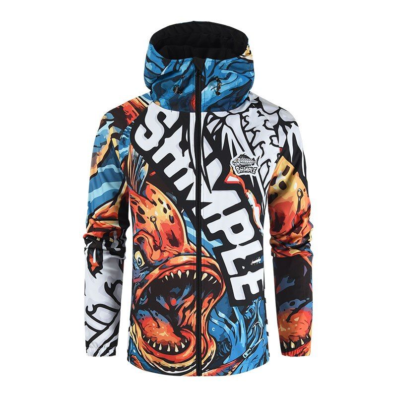 SPATA Windbreaker Waterproof Breathable Hoodies Long Sleeve Single Thick Fishing Coat Autumn Winter Thermal Men Outwear