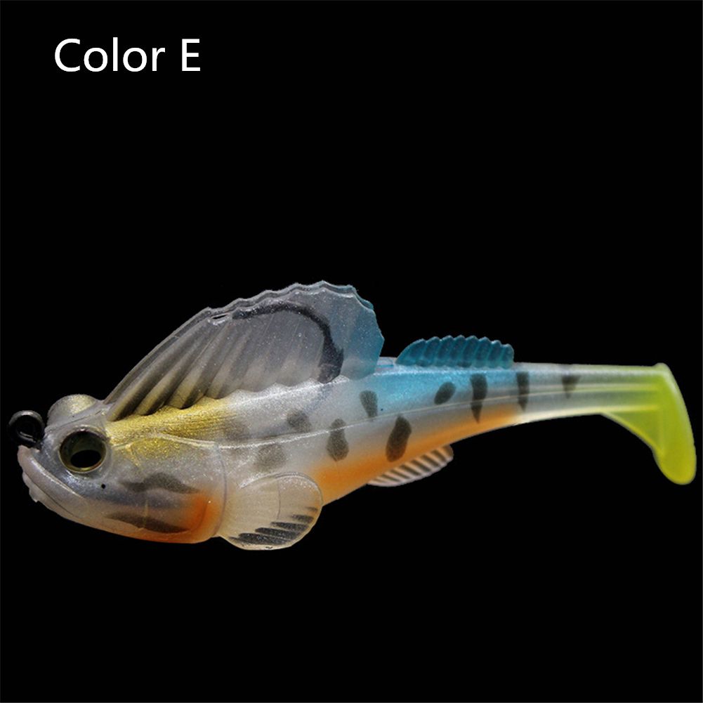 Burle 1pcs DARK SLEEPER Mudskipper bait -ail Shad ype Lure Colourful  Jig Head Softbait 80mm/14g
